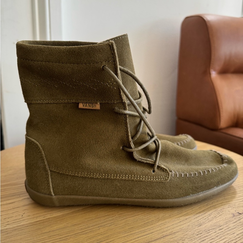 Vans Olive Suede High-Top Sneakers
